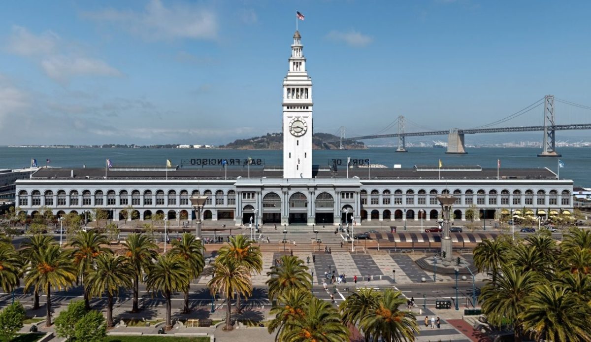 The Ferry Building is a terminal for ferries on the San Francisco Bay and an upscale shopping center located on The Embarcadero in San Francisco, California       JaGa, CC BY-SA 4.0Wikimedia Commons