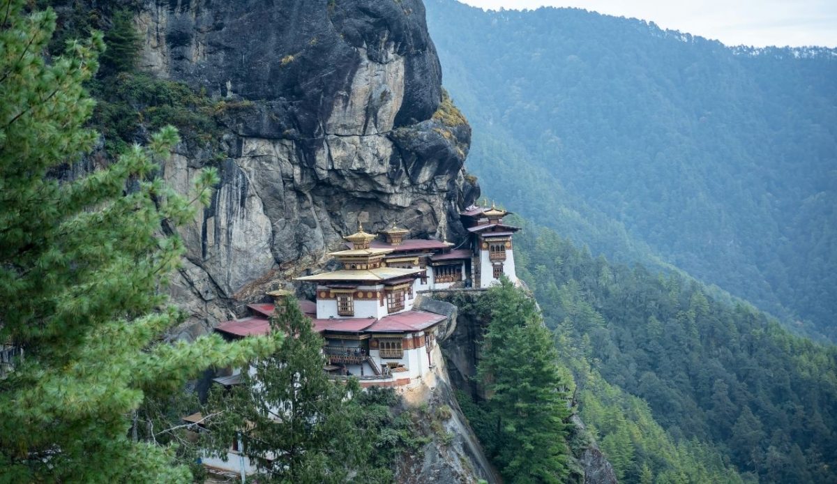 Tiger Nest Bhutan Monastery having beautiful background. Himalaya, Tibet, Bhutan                   