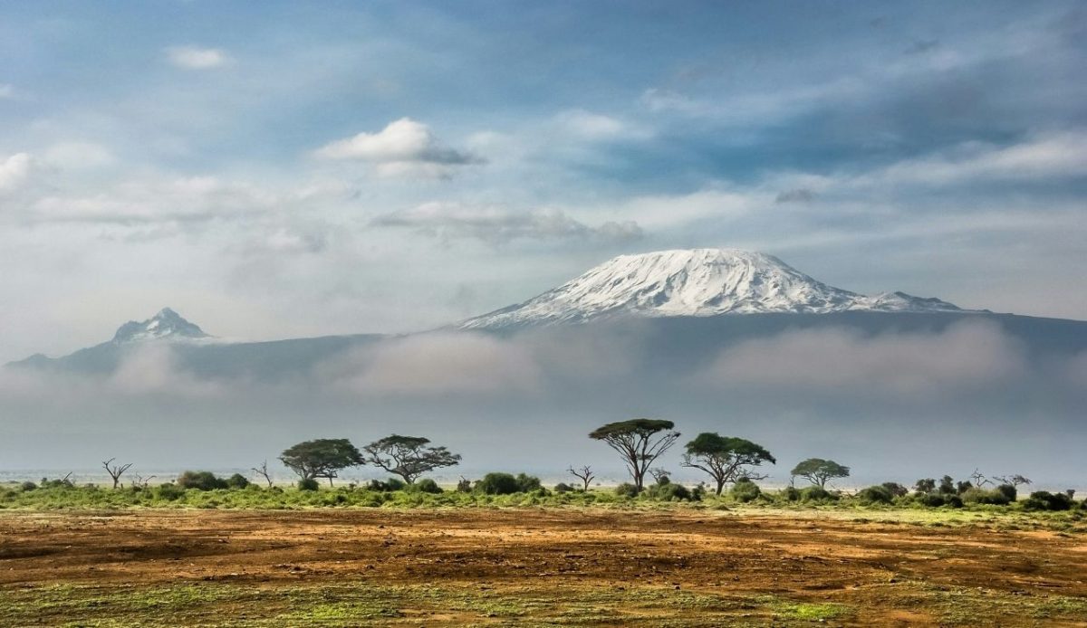 View of Kilimanjaro from Amboseli National Park, Kenya         