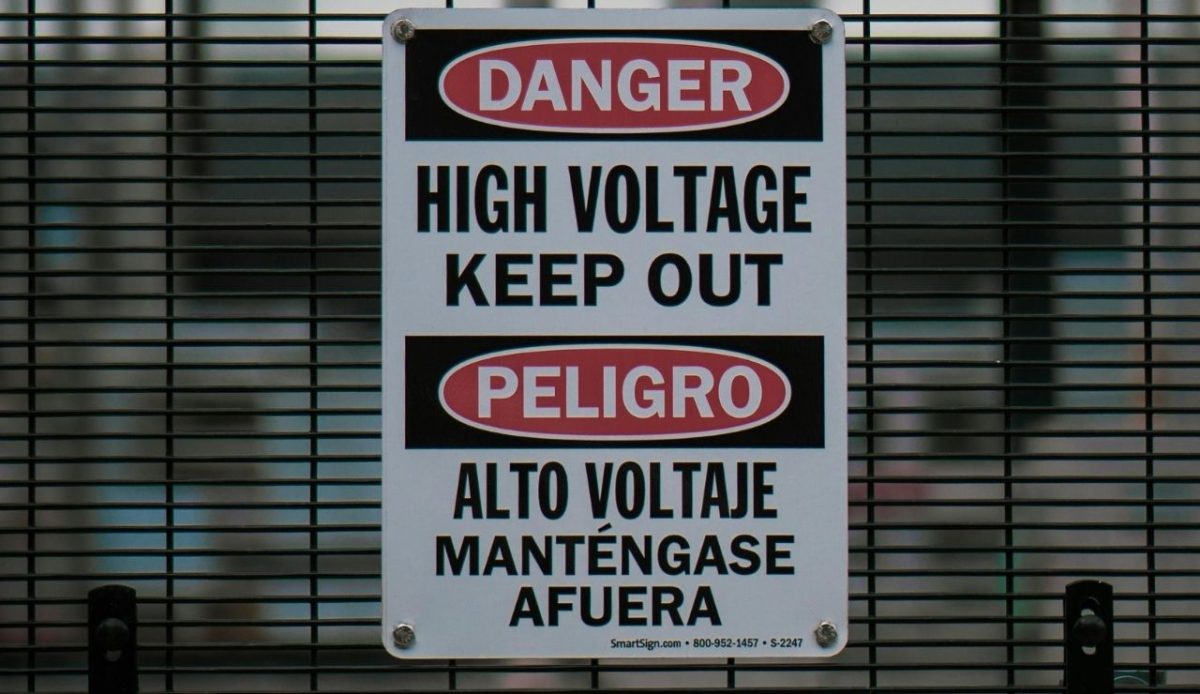 Warning Sign in English and Spanish                 