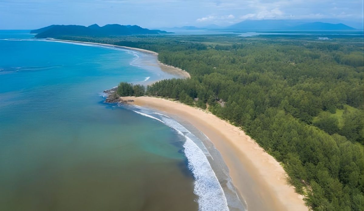 aerial view of beach at Phra Thong Island,Phang-nga                 