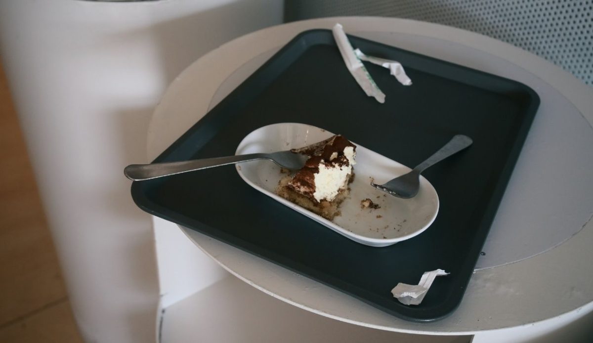 food waste in airplane                         