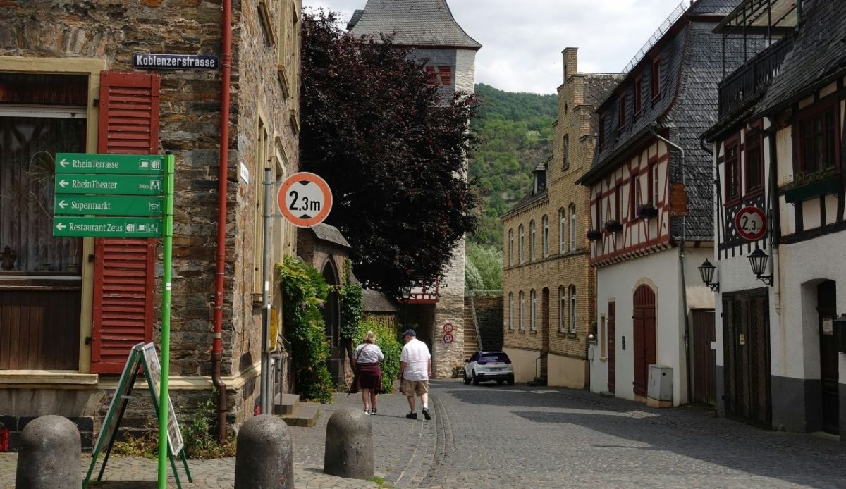 silent little town, antique architecture, wandering people  Bacharach, Germany       