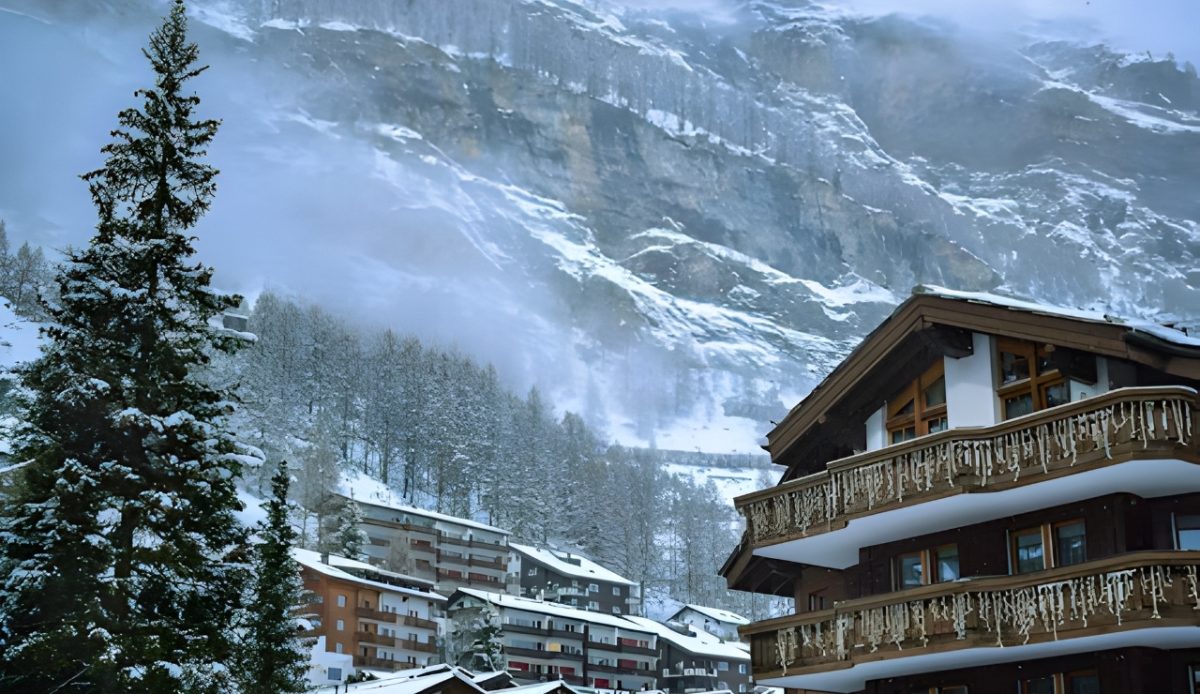 Alpine hotel with mountain and creek viewsSonnenalp Vail, Colorado  