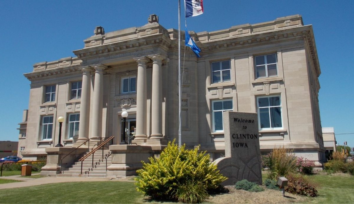 Clinton Public Library, National Register of Historic Places, Iowa, USA                              