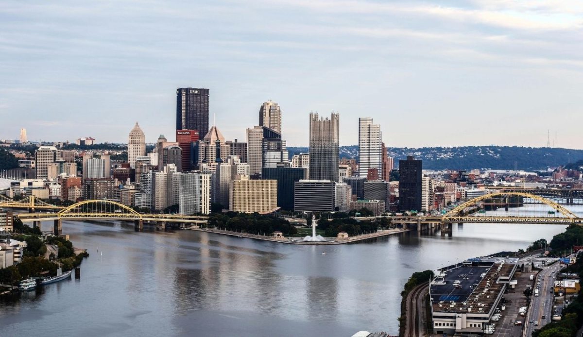 Gray White Concrete Buildings during Clear Blue Sky in Pittsburgh,Pennsylvania,United States  