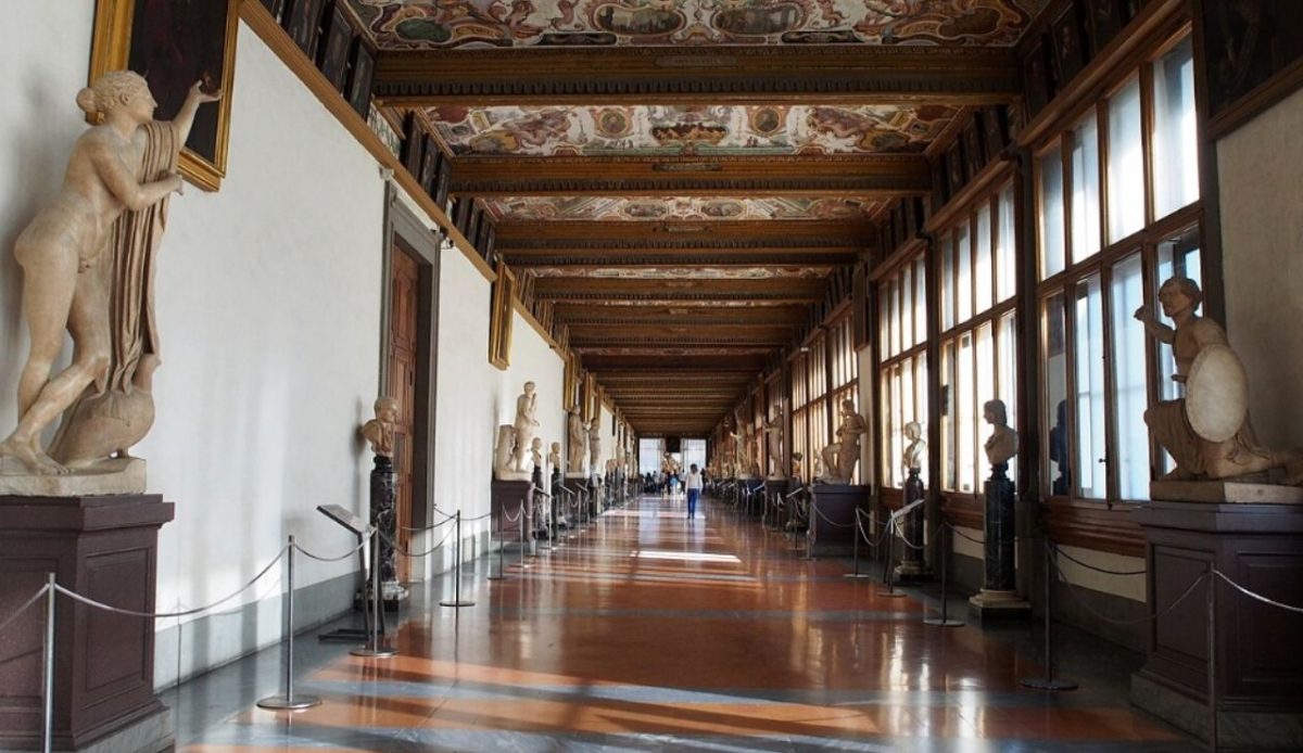 Hallway of Uffizi Gallery, Florence                     