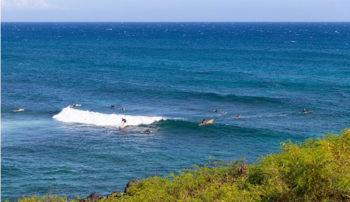 Hookipa Beach, surfing on Maui, Hawaii                   