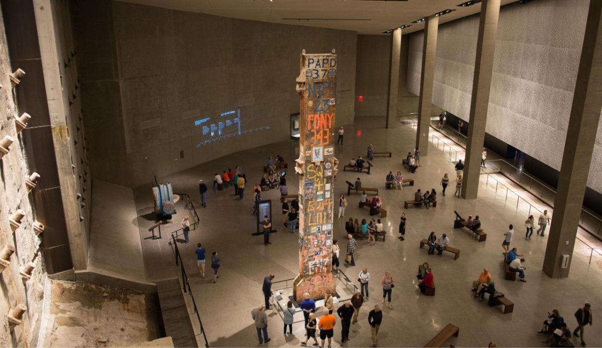 Main Hall of National 911 Memorial & Museum, New York City                         