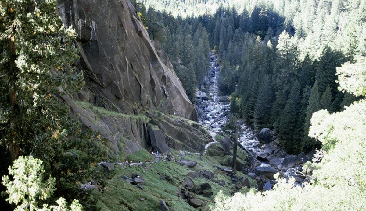 Mist Trail in Yosemite Valley.                        