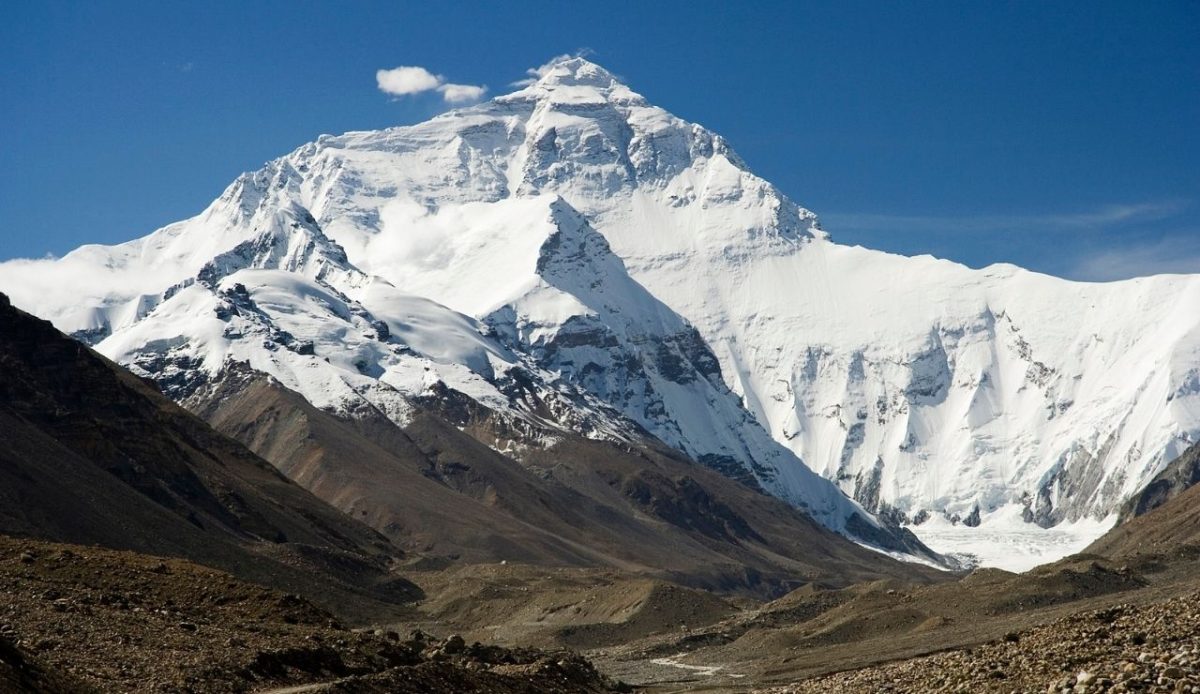 North Face of Everest as seen from the path to North Base Camp                        