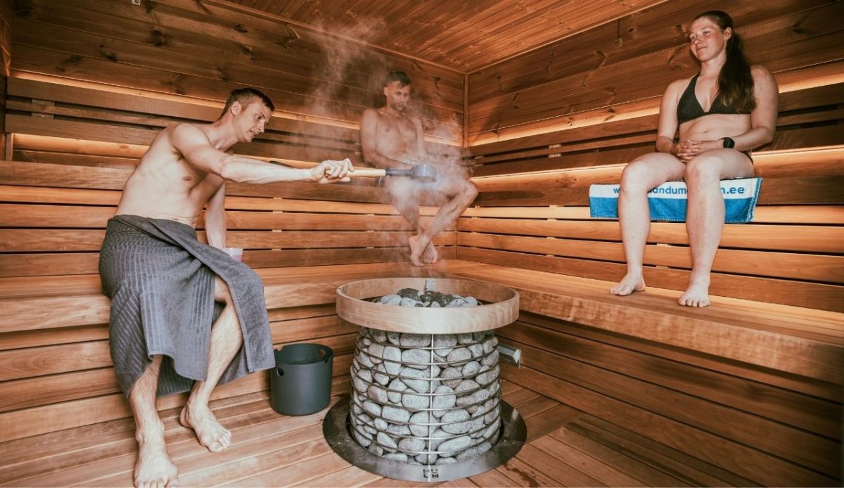 Relaxing in a Modern Nordic Sauna Experience                    