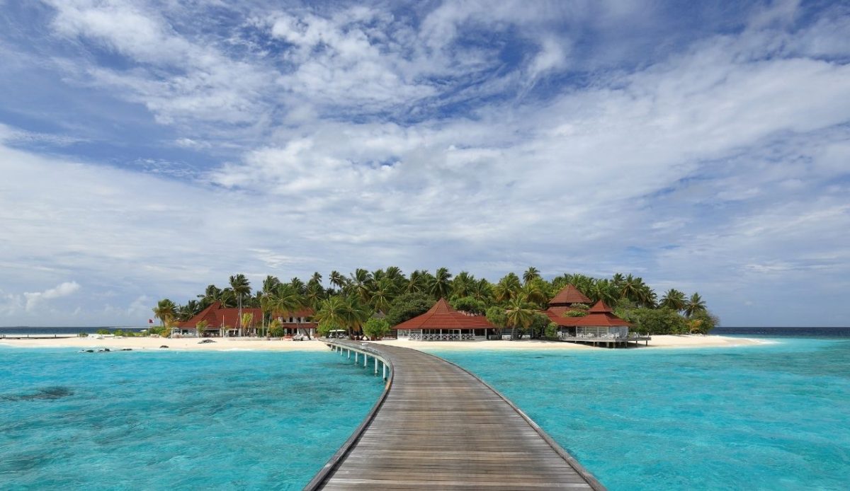 Thudufushi, one the many tourist resorts in the atoll                                   
