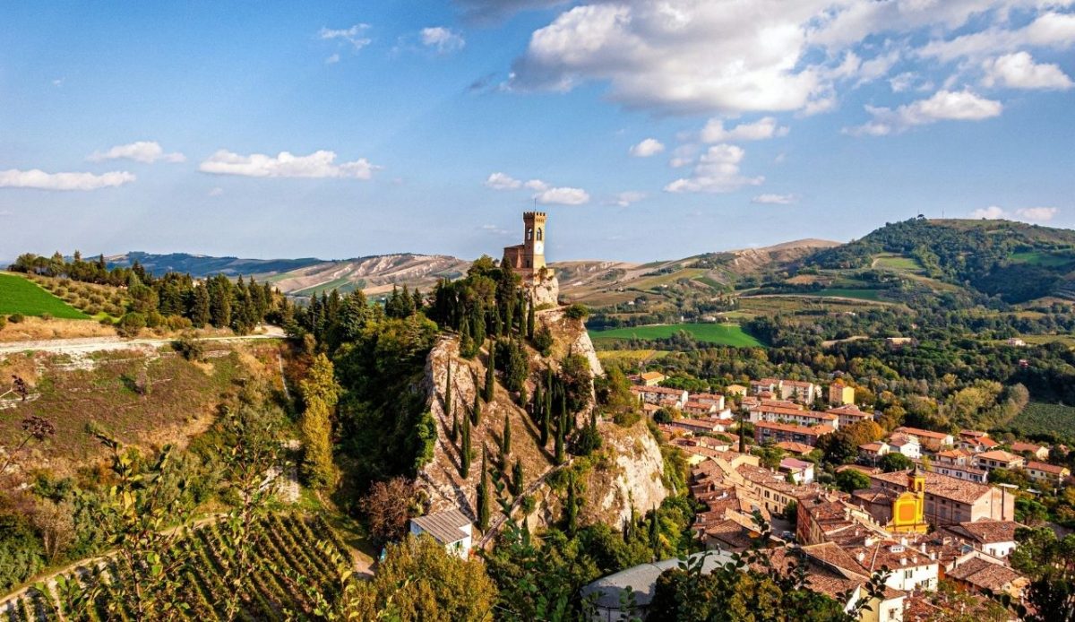Torre dell’Orologio (1290-1850), Brisighella Tuscany, italy                       