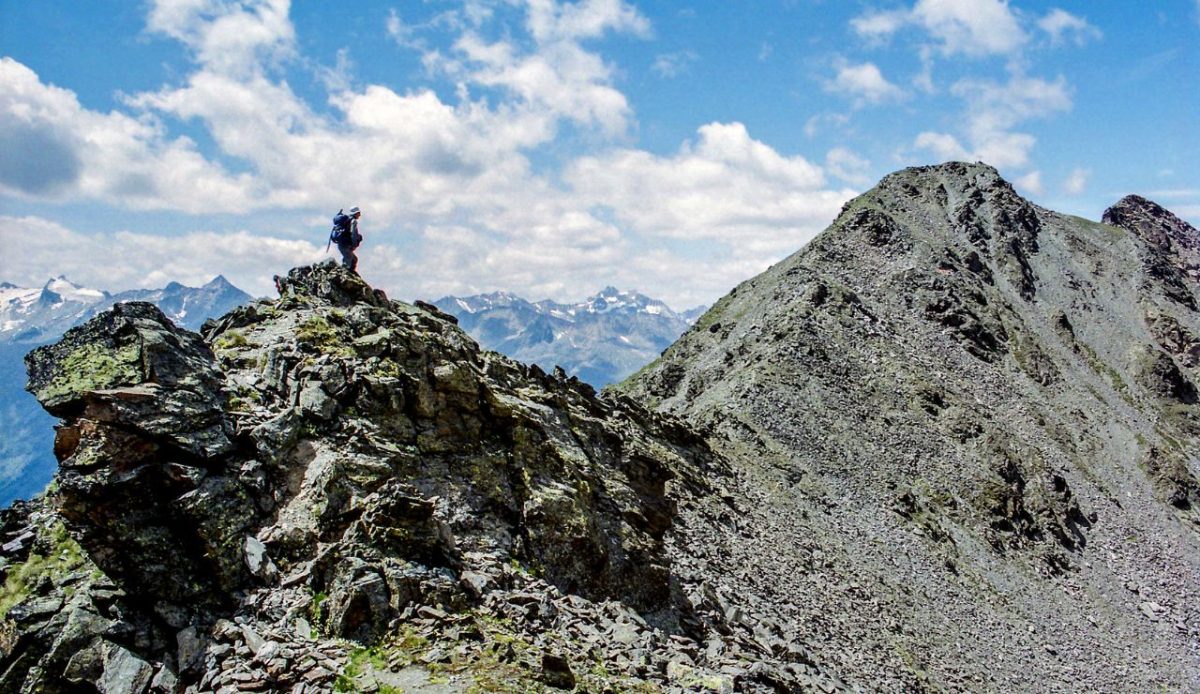 Mountain Hiking with Steep Drops