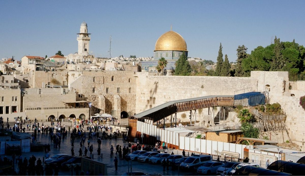 Western Wall and Dome of the Rock in Jerusalem, Israel                     