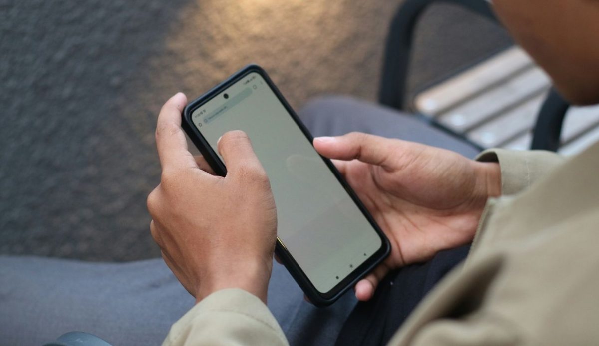 closeup of a person using phone             
