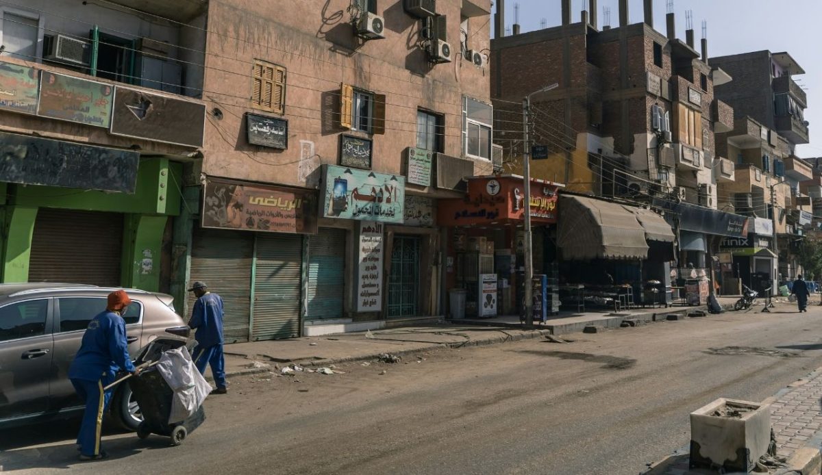 dirty road at Cairo, Egypt                   