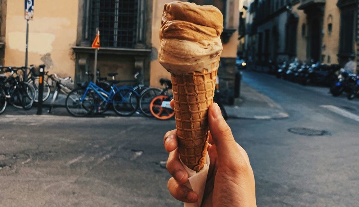 gelato in hand  Florence, Italy                      
