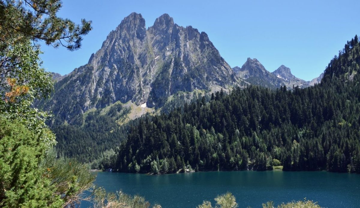 A view of Aigüestortes i Estany de Sant Maurici National Park                       