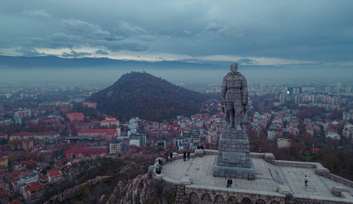 Alyosha Monument overlooking the city of Plovdiv, Bulgaria