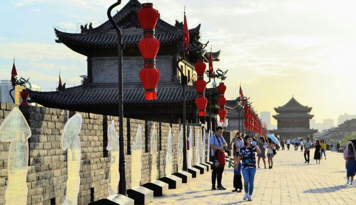 City wall Xi'an china, Xian, Shaanxi, China                      