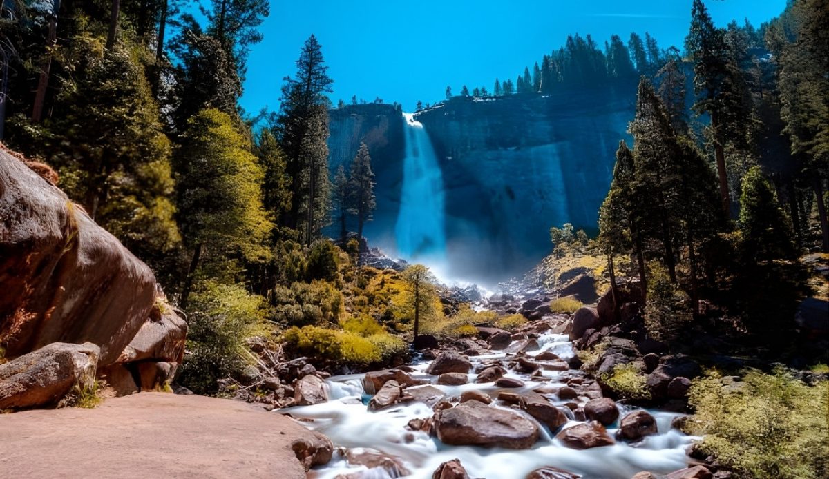 Waterfall in the Yosemite National Park, California 
