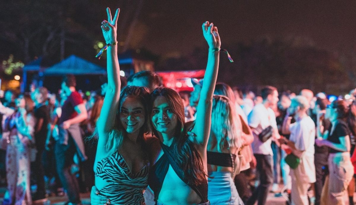 Friends during Concert in Medellín, Antioquia, Colombia                       