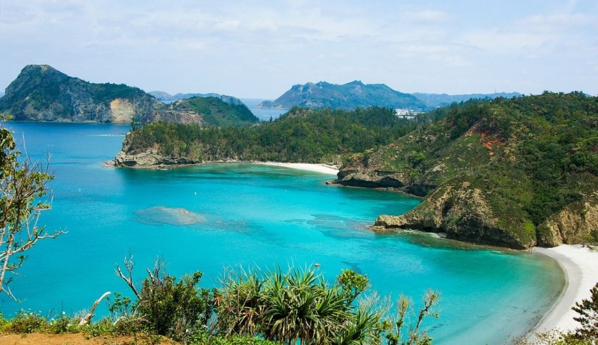 Kominato beach and Kopepe Beach, Ogasawara Islands, Japan                              