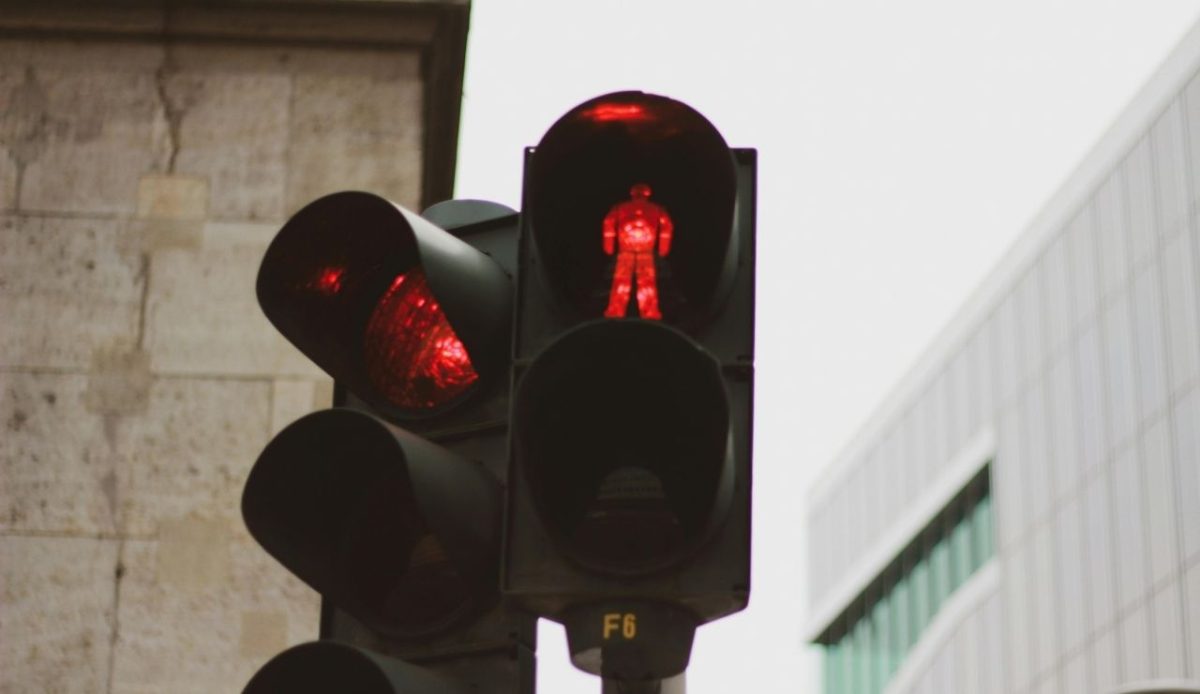 Red Pedestrian Signal (stop) in Berlin, Germany                    