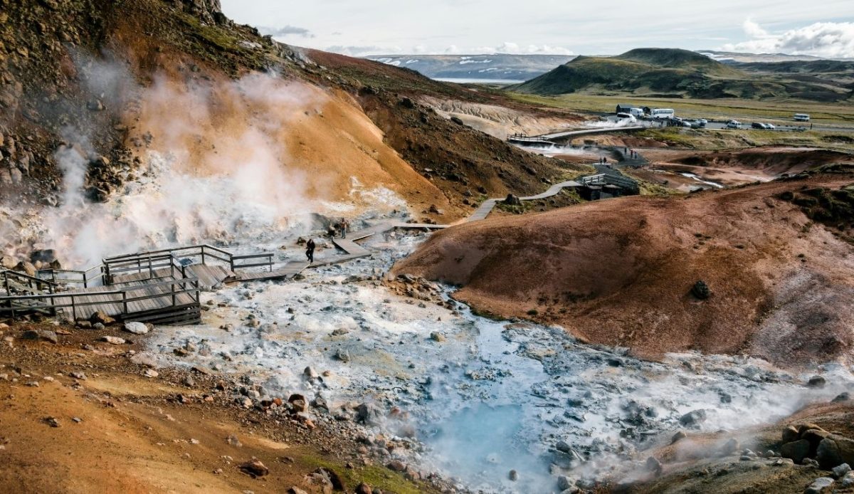 The geothermal area in Krýsuvík, Iceland                    