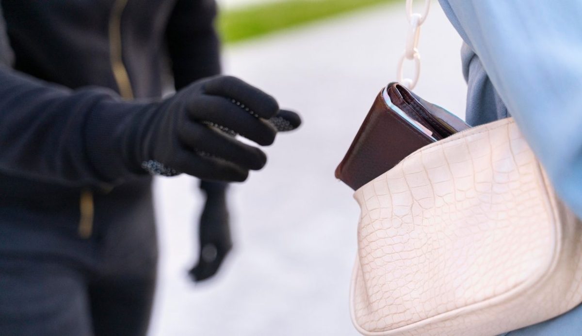 a thief is pulling out wallet                   