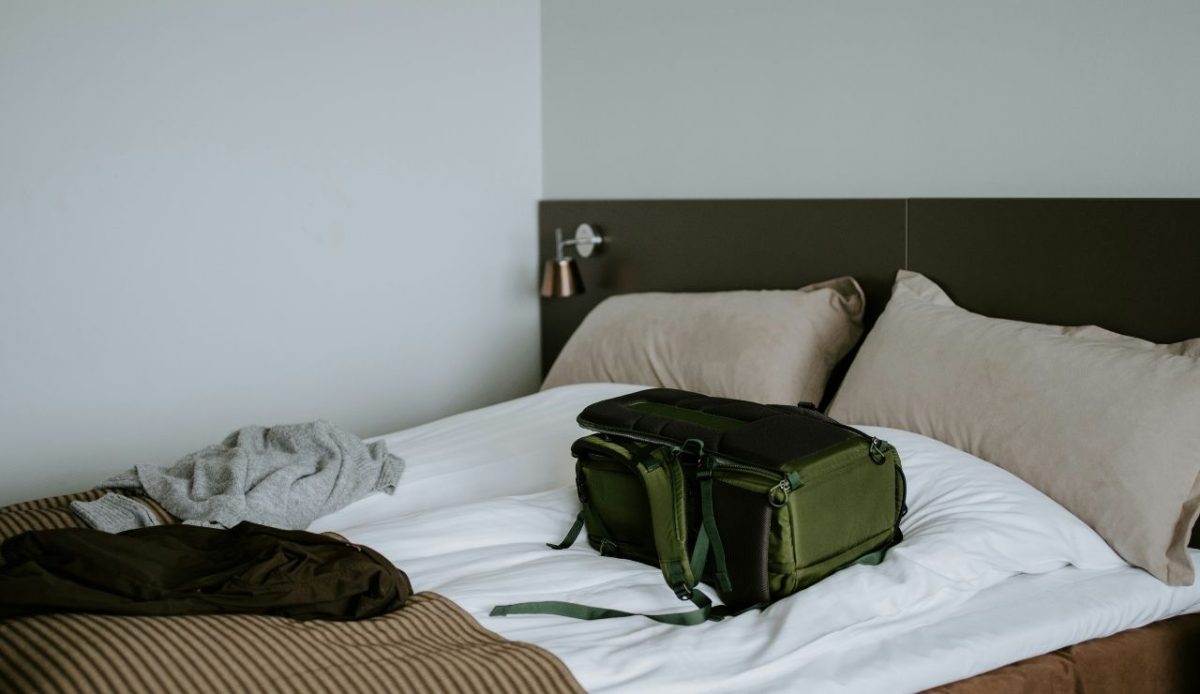 bagpack (suitbase) left at hotel bed                     