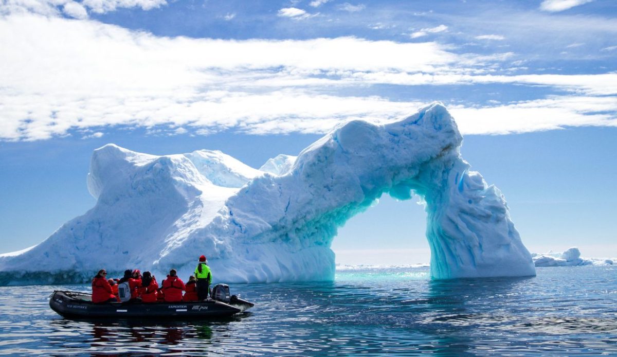 Zodiac boat landing Antarctica