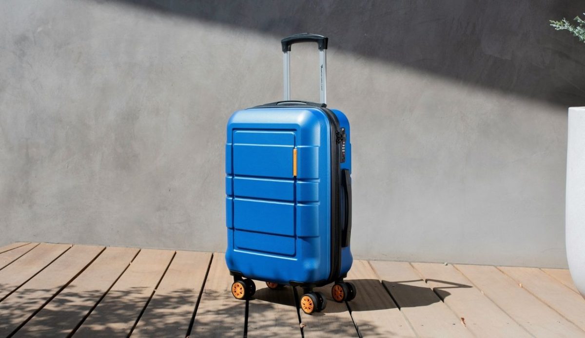 a travelers suitcase                               
