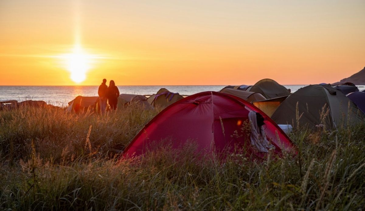 midnight sun in Lofoten, Norway                   
