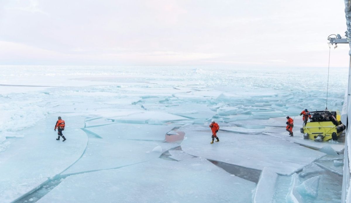 people are walking on snow covered (ice) field                    