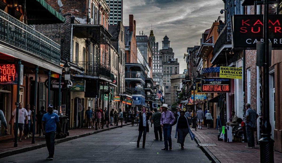 people walking on downtown New Orleans, Louisiana              