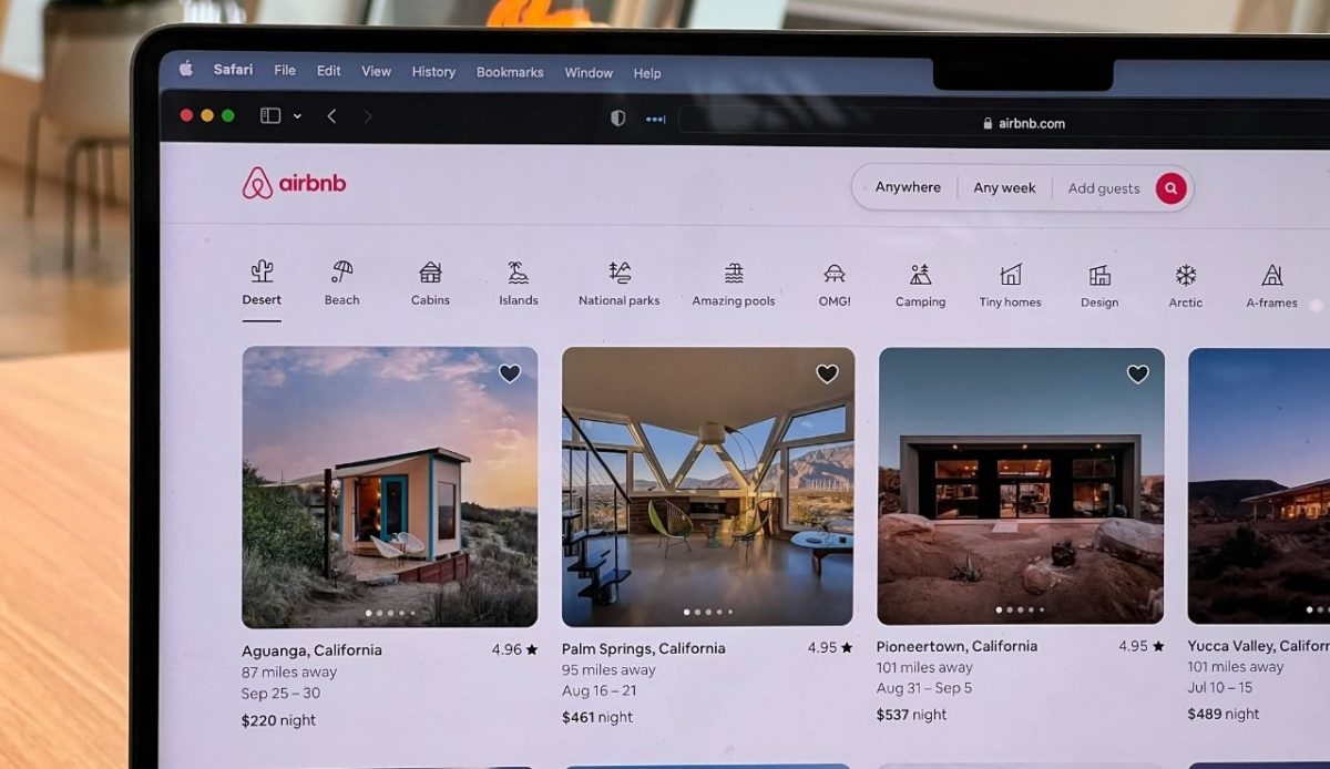 Airbnb bookings displayed on laptop screen