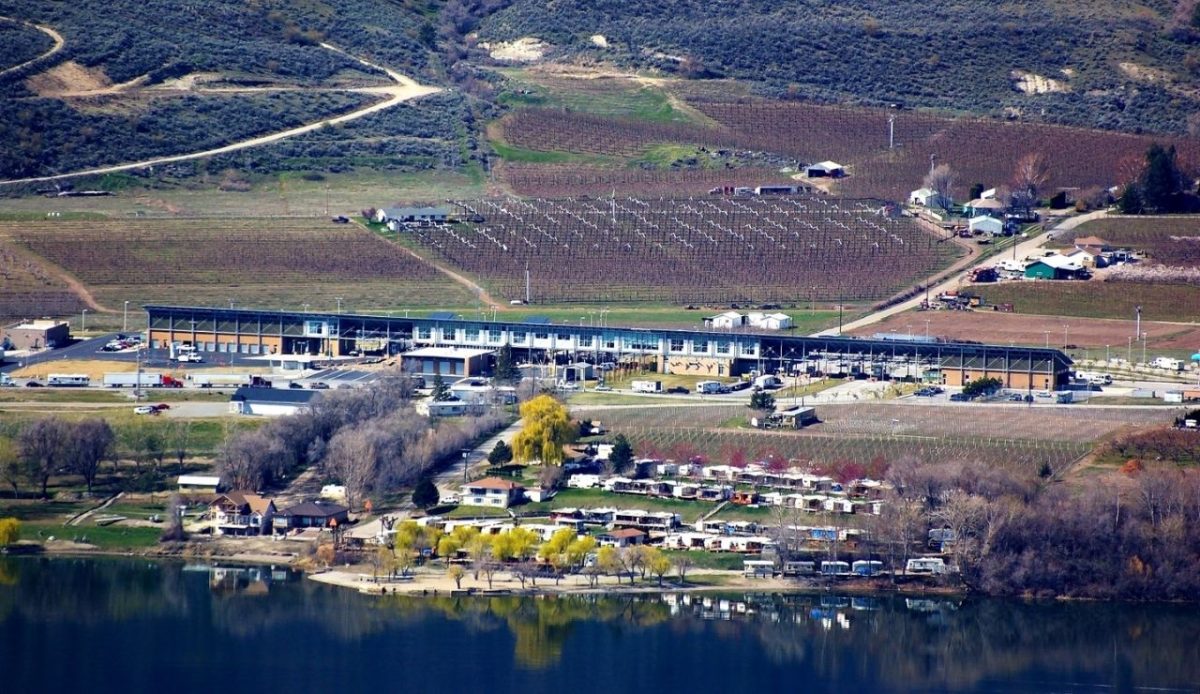 Canada-United States border at Oroville (left) and Osoyoos (right).                                 
