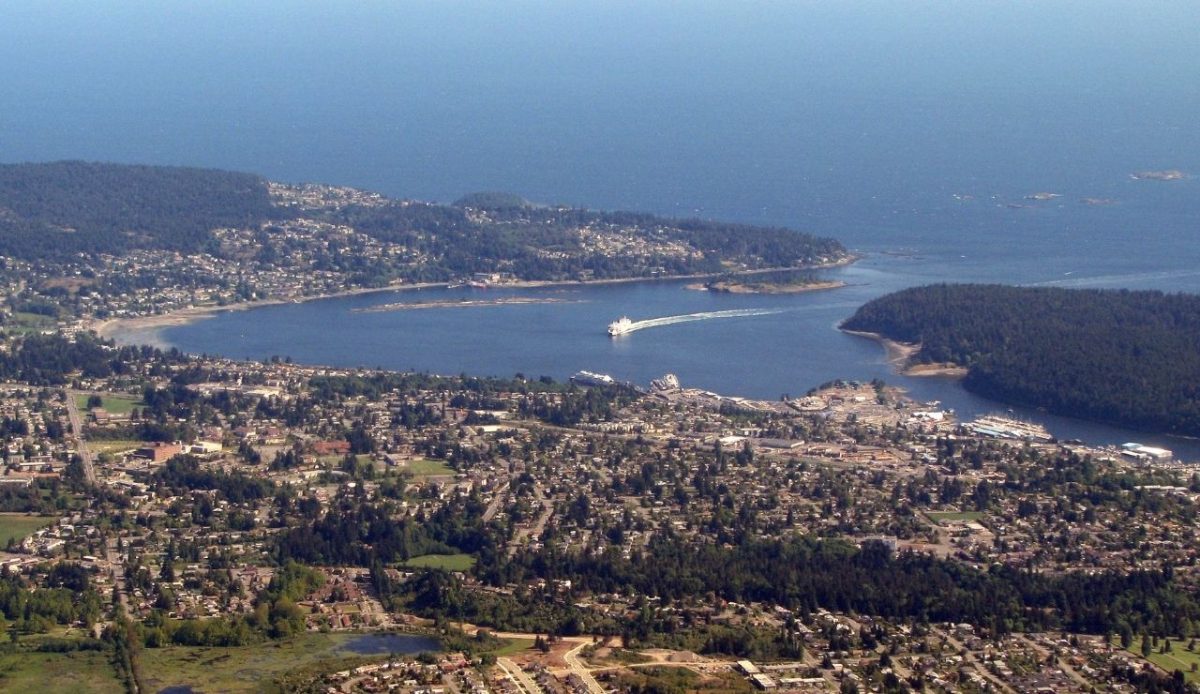 Departure Bay. To the right of the image is Newcastle Island.              