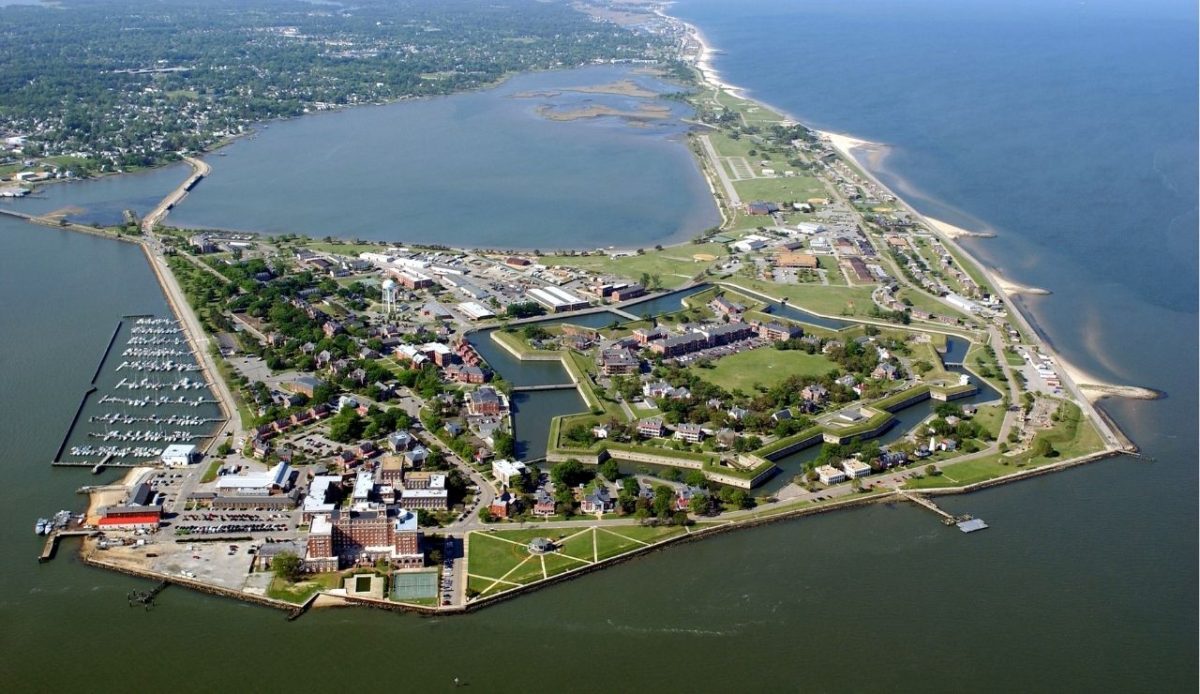 Fort Monroe, Virginia, from the Air US Army Photo                             