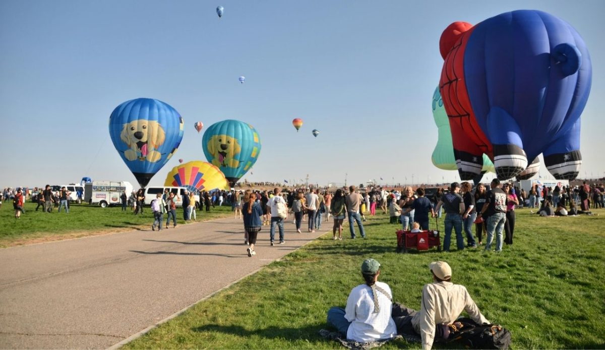 Hot air balloons at Albuquerque International Balloon Fiesta, Albuquerque, New Mexico, United States