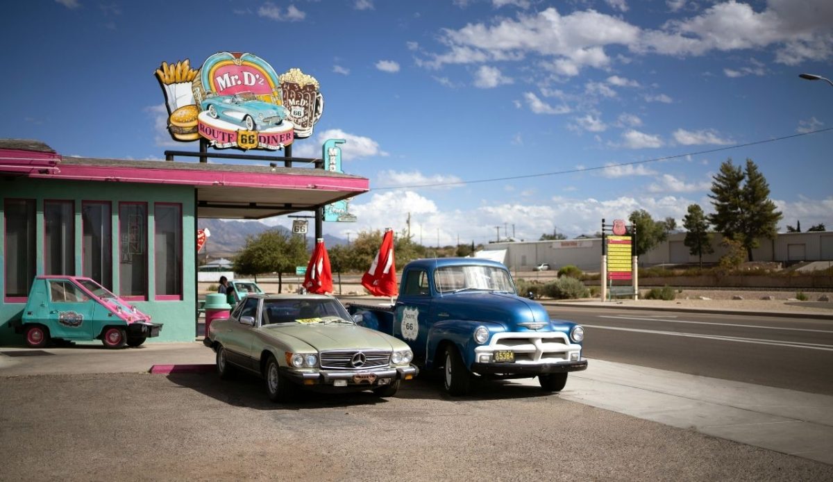 Kingman, United States  Classic Cars at Retro Route 66 Diner                                   