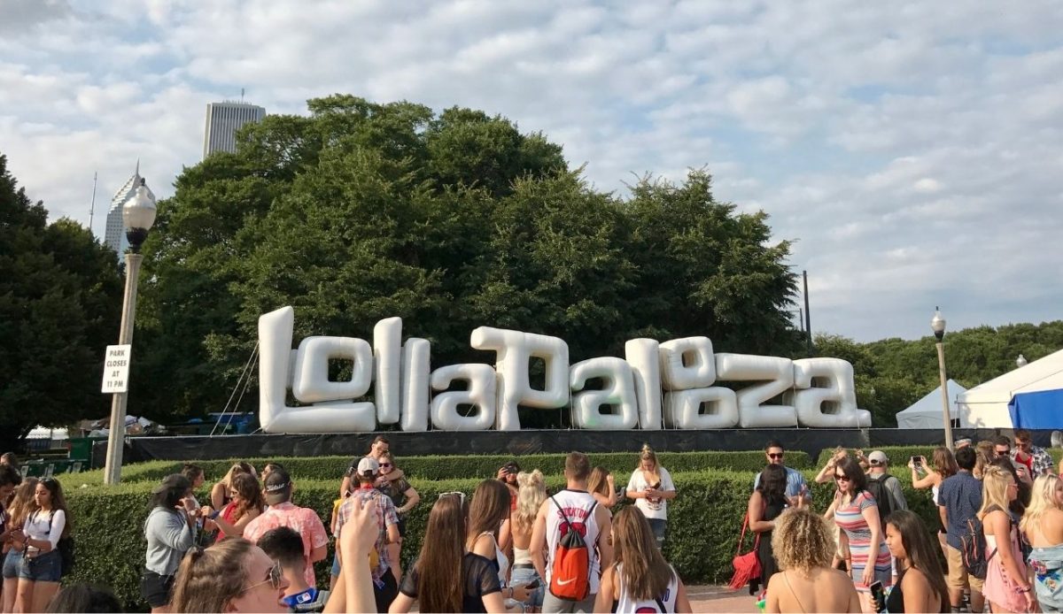 Lollapalooza welcome sign in Grant Park, Chicago                                    