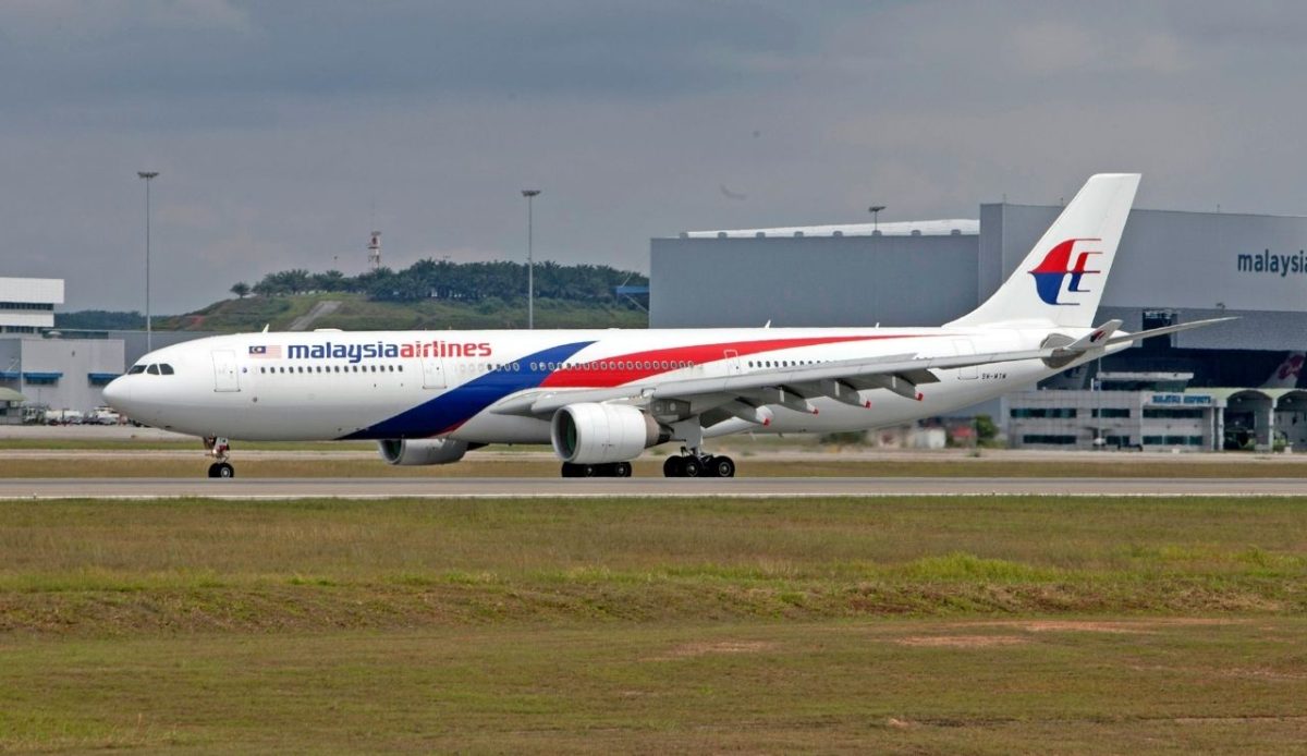 View of a Malaysia Airlines Airliner at the Airport                                     