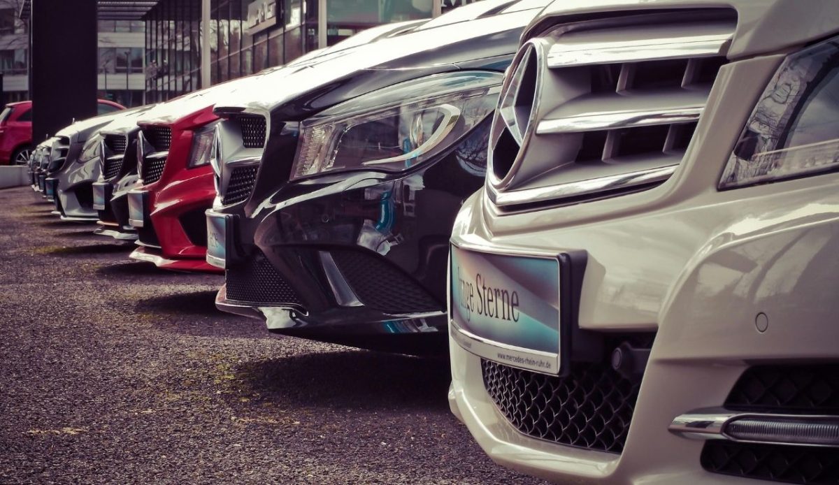 Mercedes Benz Parked in a Row                            
