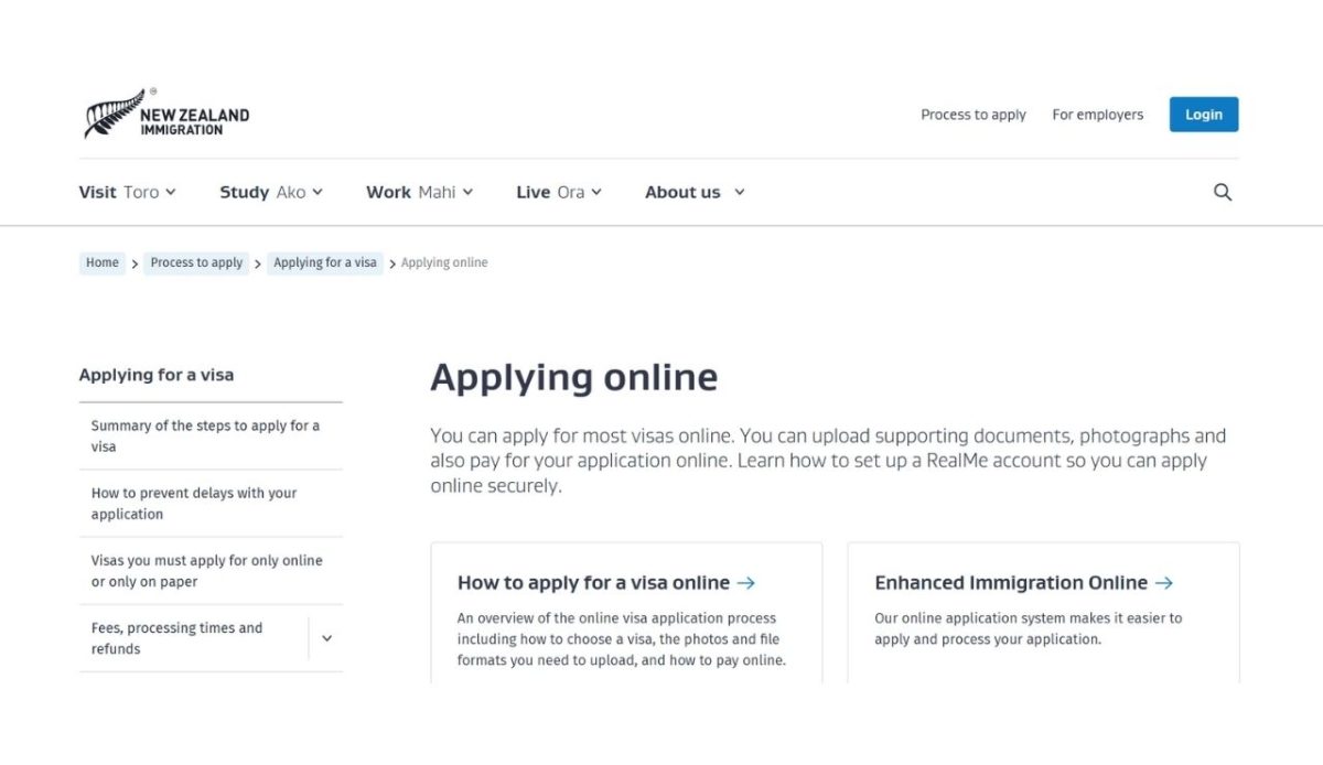 New Zealand Immigration Online Application System                                        