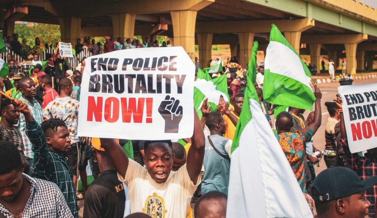 Nigeria  People Protesting on the Street                            