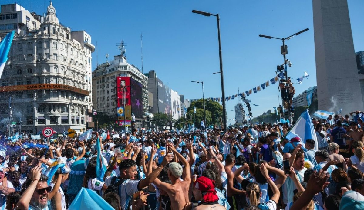 Obelisco, Avenida Corrientes, Buenos Aires, Argentina protest                             